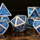 Ballad of the Bard Blue and Silver Metal Dice Set