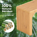 Bamboo Dining Bench Long Entryway Bench Indoor Outdoor Solid Wood Bench-Natural