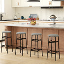 Bar Stools Set of 2 with Sturdy Metal Frame and Footrest