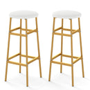 Bar Stools Set of 2 with Sturdy Metal Frame and Footrest