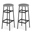 Bar Stools Set of 2 with Sturdy Metal Frame and Footrest