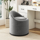 Barrel Chair with Storage 360° Swivel Upholstered Vanity Chair