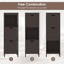 Wooden Bathroom Floor Cabinet with Removable Drawers-Brown