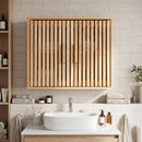 Bathroom Wall Cabinet with 2 Slatted Doors and 3-Level Adjustable Shelves
