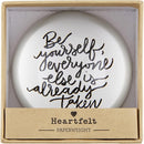 Be Yourself Glass Dome Paperweight | Paper Document Holder | 3"