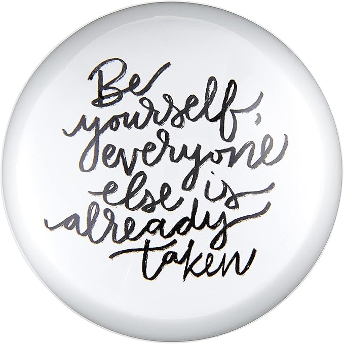 Be Yourself Glass Dome Paperweight | Paper Document Holder | 3