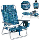 Beach Chairs Set of 2 Portable Folding Backpack Recliners with 5-Position Backrest and Padded Headrest