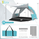 Beach Tent Sun Shelter with Canopy Pop-Up Easy Setup UPF50+ Sun Protection