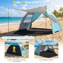Beach Tent Sun Shelter with Canopy with Extended Floor and Vent Windows