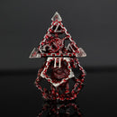 Beholder's Gates Hollow Metal Dice Set - Bloodied Silver