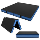 Bi-Fold Gymnastics Mat Thick Folding Exercise Mat with Carrying Handles-Black