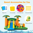 Big Inflatable Bounce House with Slide and Ball Pits for Indoor and Outdoor with 735W Blower