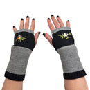 Bird Applique Arm Warmers | Fingerless Gloves in Black, Pink, or Green