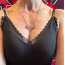 Bitch Script Nameplate Necklace in Silver or Gold