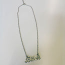 Bitch Script Nameplate Necklace in Silver or Gold