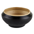 Black Bamboo Large Bowl | Serving Dish in Black/Tan | 8" x 3.5"