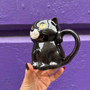 Black Cat Mug | Halloween Theme Stoneware Coffee Tea Cup | 12oz