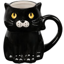 Black Cat Mug | Halloween Theme Stoneware Coffee Tea Cup | 12oz