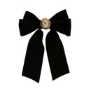 Black Velvet Cameo Hair Clip Bow