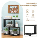 24 Inch 3-Tier Geometric Bookshelf with Thick Foot Pads