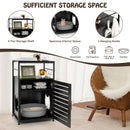 Cat Litter Box Enclosure with Louvered Door and 3-Tier Shelf