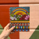 Bloom Where You're Planted Spiral Notebook | Woodburned Flowers & Rainbow Designs Journal
