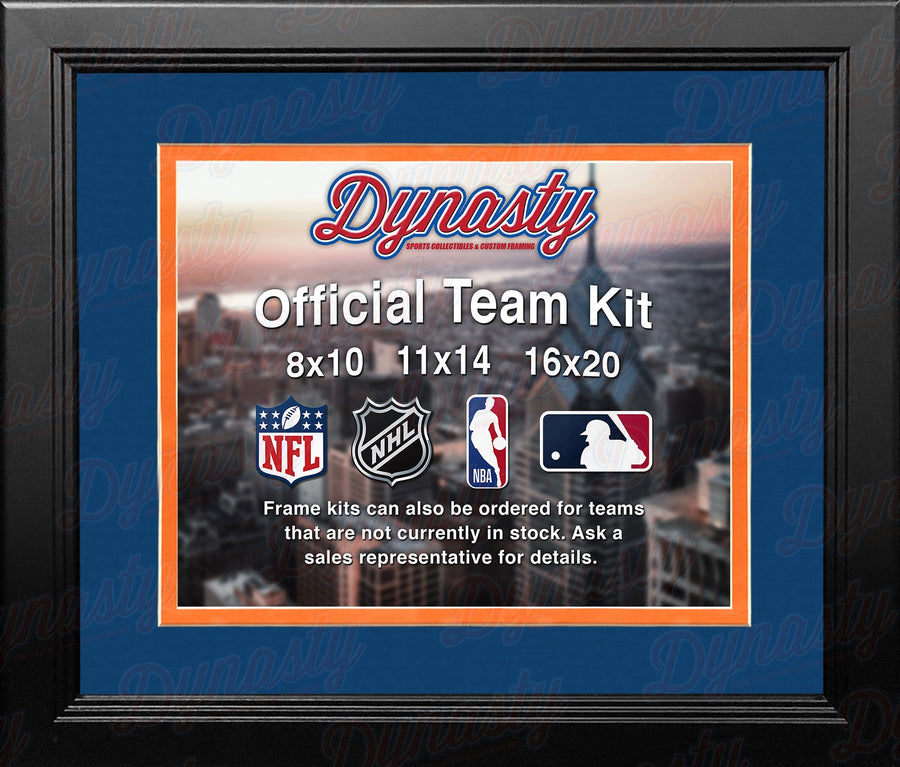 NHL Hockey Photo Picture Frame Kit - Edmonton Oilers (Blue Matting, Orange Trim)