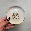 Blush Ceramic Tray with Makeup Sponge Gift Set | Cosmetic Giftable Beauty Tools Set