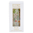 Boho Flowers Mini Pillar Candle | Aesthetic Unscented Table Decor Floral Cylindrical Candle 4.75"