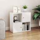 4-Cube Bookcase 3-Tier Bookshelf with Dual Anti-Tipping Kits and 2 Cabinets