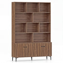 Bookshelf with 4 Doors and 2 Anti-Tipping Kits for Home Office