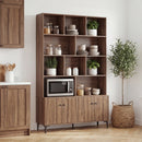 Bookshelf with 4 Doors and 2 Anti-Tipping Kits for Home Office