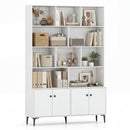 Bookshelf with 4 Doors and 2 Anti-Tipping Kits for Home Office