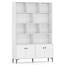 Bookshelf with 4 Doors and 2 Anti-Tipping Kits for Home Office