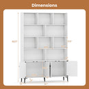 Bookshelf with 4 Doors and 2 Anti-Tipping Kits for Home Office