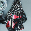 Boujee Babe Reversible Small Blanket | Aztec + Leopard Print Designs with Fringe | 43" x 29"