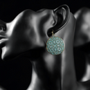 Brass Boho Chic Round Drop Earrings