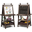 3 in 1 Double-Sided Storage Art Easel-Brown