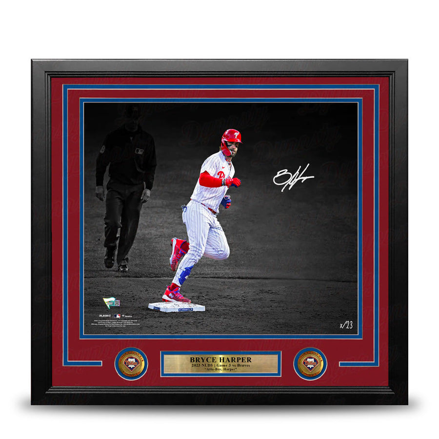 Bryce Harper Stares Down Arcia Philadelphia Phillies Autographed 16