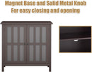 Glass Door Sideboard Console Storage Buffet Cabinet