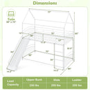 Bunk Bed Twin Over Twin House Bunk Bed Frame with Metal Slats