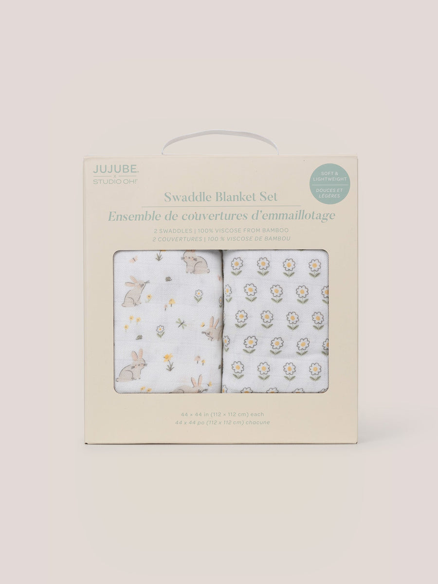 2-Pack Square Swaddle Blanket Set - Bunny Hollow