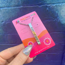 Burn the Patriarchy 🔥 Fuck Fascists Stainless Steel Bar Necklace | Minimalist Feminism Pendant Engraved on Two Sides