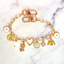 Floral Heart Deluxe Tumbler Charm Necklace