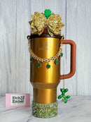 Lucky Clover Deluxe Tumbler Charm Necklace