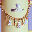 Spring Bunnies Deluxe Tumbler Charm Necklace