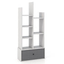 7-Tier Open-Back Bookshelf with Drawer