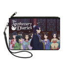 Canvas Zipper Wallet - LARGE - THE APOTHECARY DIARIES Maomao Following Jinshi Scene and Title Logo Black