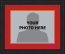 NHL Hockey Photo Picture Frame Kit - Calgary Flames (Red Matting, Orange Trim)