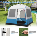 5 Person Camping Tent with Mesh Windows and Carrying Bag for Camping Hiking Traveling-White